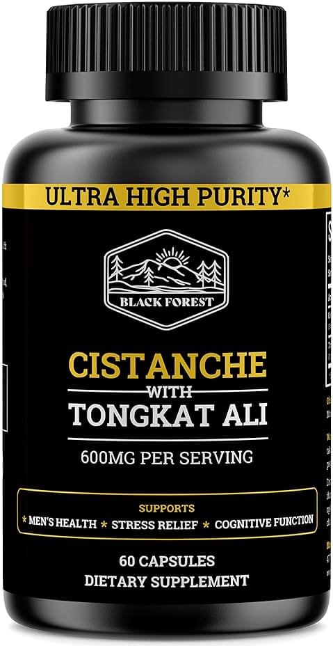 Cistanche Tubulosa 200mg & Tongkat Ali 400mg (Max Purity) 2 Month Supply (50% Echinacoside + 10% Acetoside with Tongkat Ali for Men 200:1 (Longjack) Eurycoma Longifolia) similar to Fadogia Agrestis - Product Image
