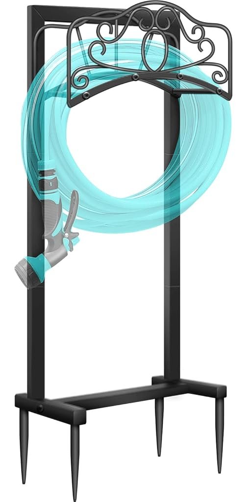 Shomextol Garden Hose Holder -Upgraded Hose Holder Holds,Freestanding Heavy Duty Hose Hanger,Sturdy Hose Stand and Hose Storage for Lawn & Yard,Black(Butterfly-Style) - Product Image