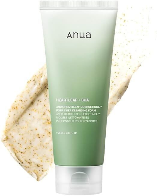 Anua Heartleaf Quercetinol Pore Deep Cleansing Foam, Face wash for Pore Refining Cleanser, Hydrating Daily Facial Cleanser For Double Cleansing, Gentle Foaming with BHA, Korean Skincare, 5.07 fl.oz. - Product Image