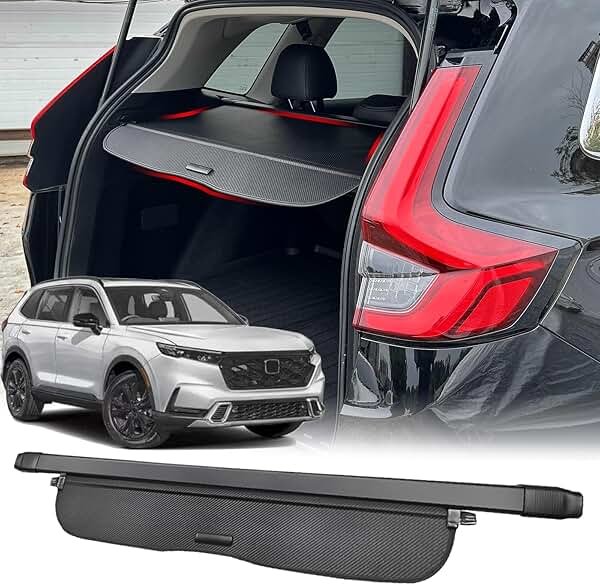 Volcaner for 2023-2026 Honda CRV Cargo Cover - Carbon Fiber Look Retractable Trunk Cover Privacy Shield, Fits for Honda CRV 2023-2026 Accessories Hybrid & Gas,Waterproof Security Luggage Shade - Product Image