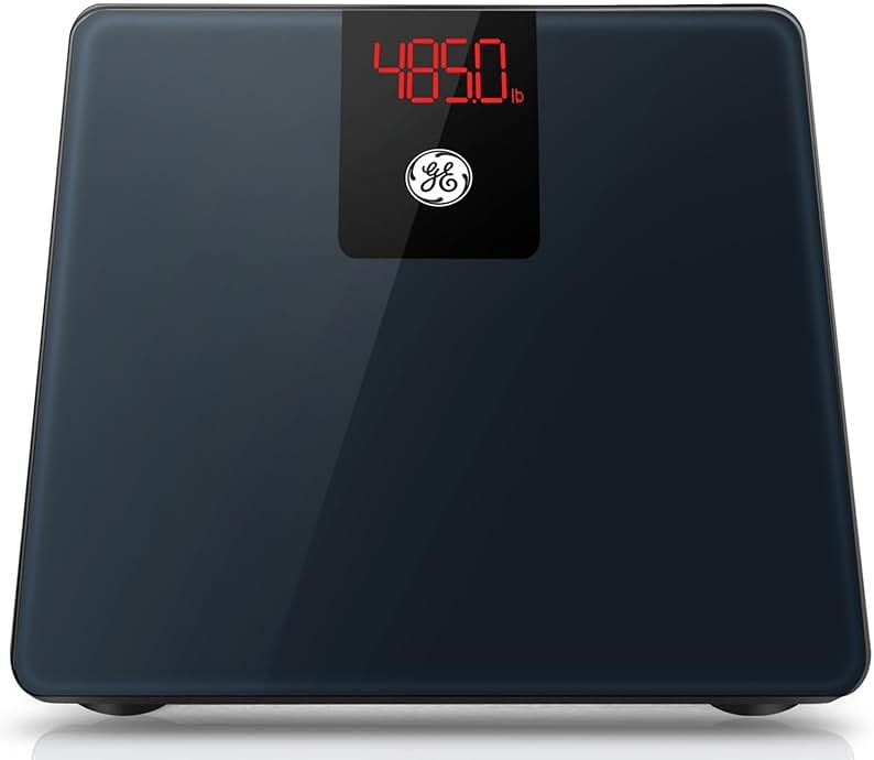 GE Bathroom Scale for Body Weight, Digital Weight Scales 500lb Heavy Duty Measuring Device for People Accurate BMI Weighing Machine with Bluetooth, Black - Product Image