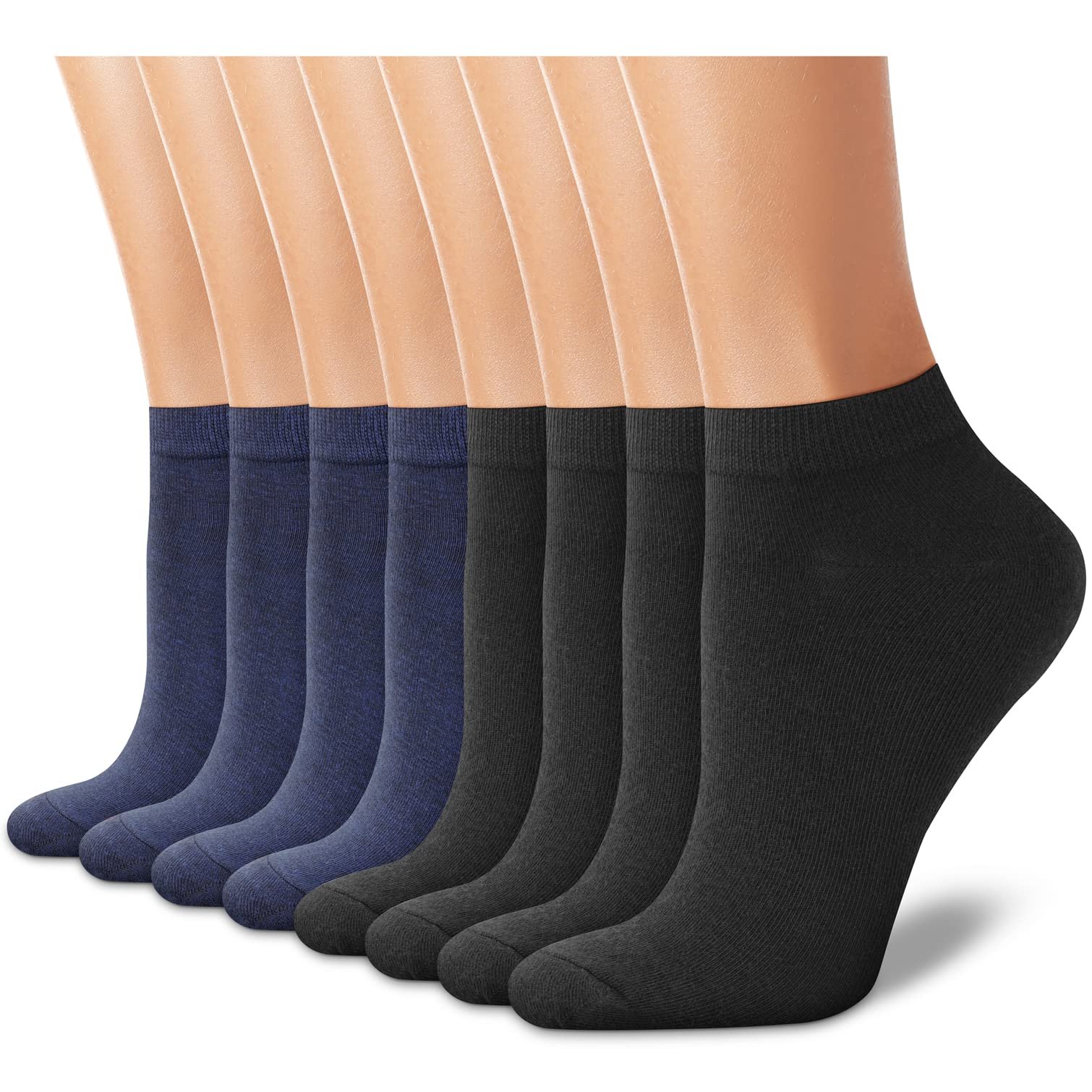 CHARKING 8 Pairs Ankle Socks for Women - Non Slip Cotton No Show Low Cut Casual Socks - Product Image