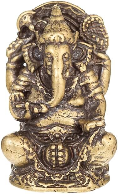 FENGSHUI-CAISHEN Ganesha Statues - Pure Copper Ganapati Ganesh Figurine, Reiki Chakra Meditation Desktop Decor - Product Image