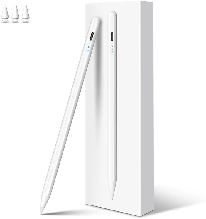 Stylus Pen for iPad Pencil 10th Generation, 3X Fast Charge Apple Pencil with Palm Rejection & Tilt Sensitivity, Compatible for 2018-2025 iPad 6/7/8/9/10/11, Pro 11"/12.9"/M4, Air 3/4/5/M2/M3, Mini 5/6 - Product Image