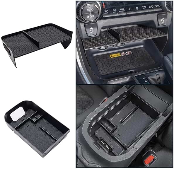 JDMCAR Upgraded Center Console Organizer Compatible with Toyota RAV4 2025 2024 2023 2022 2021 2020 2019 Interior Accessories, Gear Shift Storage Tray Secondary Box Insert Divider - 2pcs - Product Image