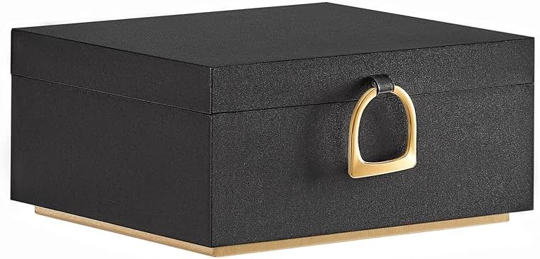 SONGMICS 2-Layer Jewelry Box, Jewelry Organizer with Handle, Removable Jewelry Tray, Jewelry Storage, Floating Effect, 8.1 x 9.4 x 4.3 Inches, Gift Idea, Black UJBC165B01 - Product Image