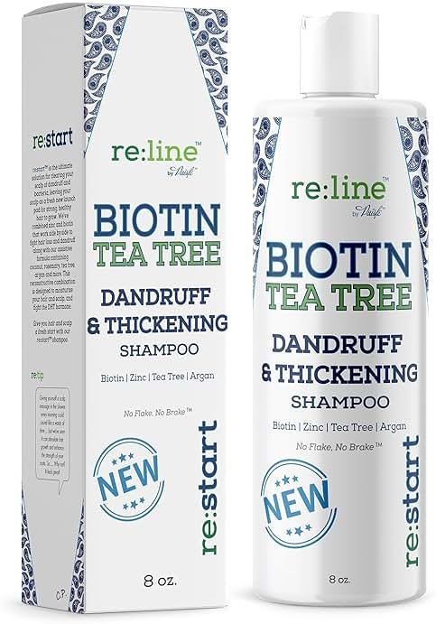 Anti Dandruff Shampoo for Men - Tea Tree Oil & Zinc Shampoo for Dandruff & Thinning Hair (8 OZ) - Product Image