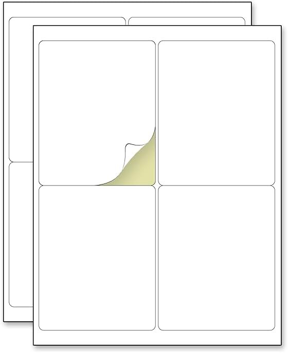 40 Sheets, 4" x 5" - Large Printable Shipping Labels, for Laser/Inkjet Printers - Matte White - Product Image
