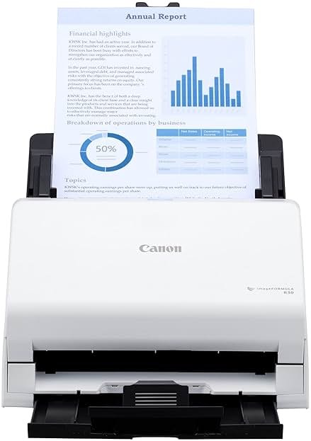 Canon imageFORMULA R30 - Office Document Scanner, Auto Document Feeder, Duplex Scanning, Plug-and-Scan Capability, No Software Installation Required - Product Image