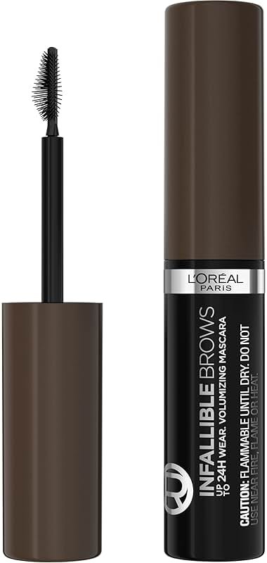 L'Oreal Paris Infallible Volumizing 24H Wear Brow Mascara, Long Lasting Eyebrow Makeup for 2X Fuller Eyebrows, 3.0 Soft Black, 0.13 Fl Oz - Product Image