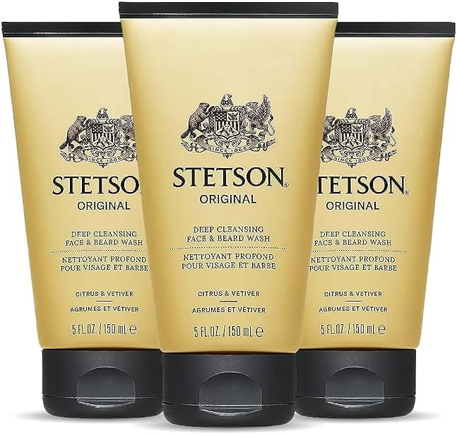 SCENT BEAUTY STETSON Personal Care Face & Beard Moisturizer Facial Moisturizer for Men - Cream for Face & Beard - 5 oz - 3 Pack - Original Fragrance - Product Image