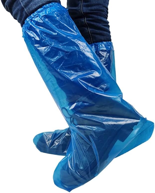 Fancystyle Pack of 80 Disposable Thicker Boot and Shoe Covers 19 inch Tall Extra Large Resistant Water/Skid Resistant Blue (80) - Product Image