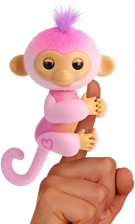 Fingerlings 2023 New Interactive Baby Monkey Reacts to Touch – 70+ Sounds & Reactions – Harmony (Pink) - Product Image