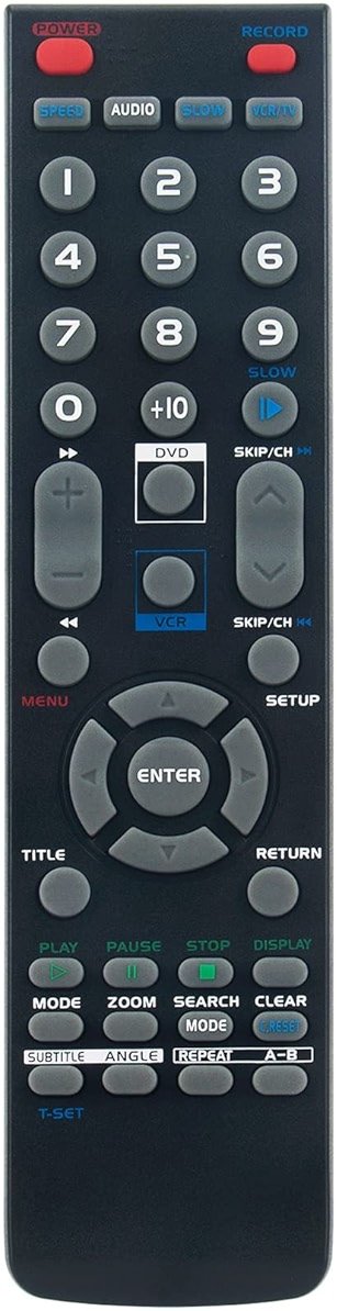 NA270 Replace Remote fit for Emerson Sylvania Symphonic Durabrand Audiovox DVD VCR Combo EWD2203M EWD2202 EWD2003 EWD2203 CEDV800D DVC800C CDVC800D SSD803 SSD800 CWF803 WF802 SD7S3 DCD2203 AXWD2002 - Product Image