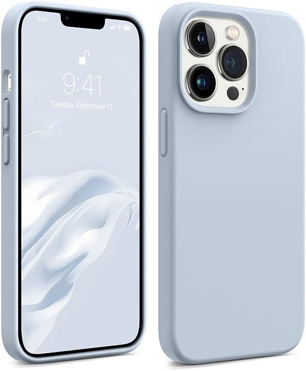 AOTESIER Magnetic for iPhone 13 Pro Max Case, [Compatible with MagSafe] [Military Shockproof Protection] Silicone Phone Case with Soft Anti-Scratch Microfiber Lining, 6.7 inch, Baby Blue - Product Image