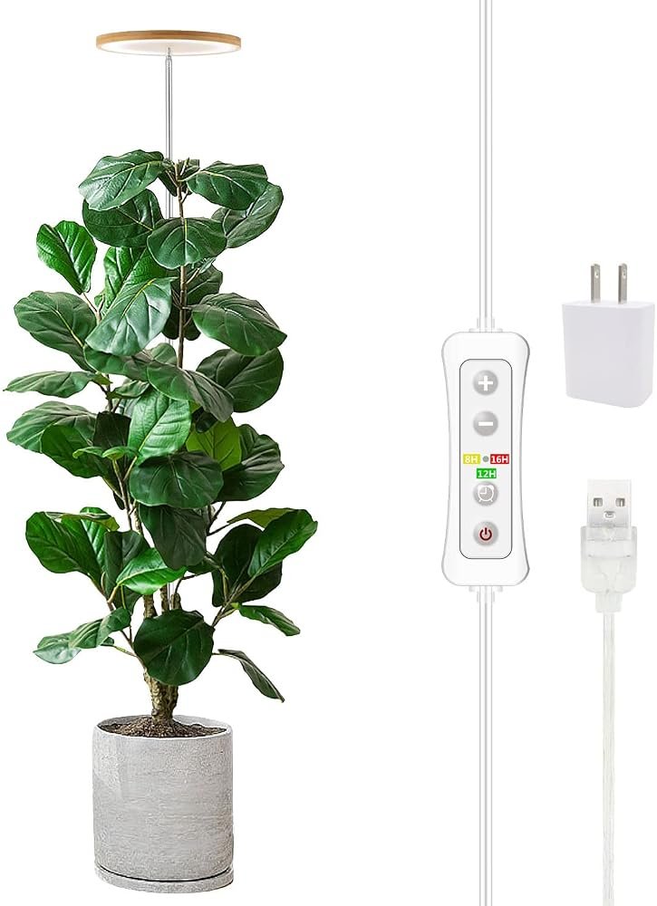 yadoker Plant Grow Light, LED Growing Light Full Spectrum for Indoor Plants,Height Adjustable, Automatic Timer, 5V Low Safe Voltage,Idea for Large Plant Light - Product Image