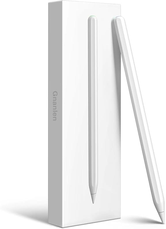 Gnanlen iPad Pencil 2nd Generation Magnetic Wireless Fast Charging, Same as Apple Pencil 2nd Gen, Stylus Pen Work for iPad Pro 11in 1/2/3/4, iPad Pro 12.9in 3/4/5/6, iPad Air 4/5, iPad mini 6, White - Product Image