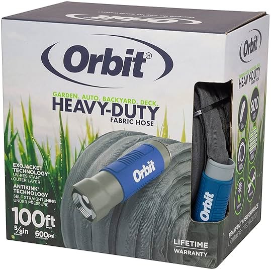 Orbit ExoJacket Fabric Garden Hose - 100 ft x 5/8 in - Heavy-Duty Fabric - Durable ExoJacket Construction - Antikink Technology for Constant Water Flow - Lightweight Professional-Grade Hose - 33180 - Product Image