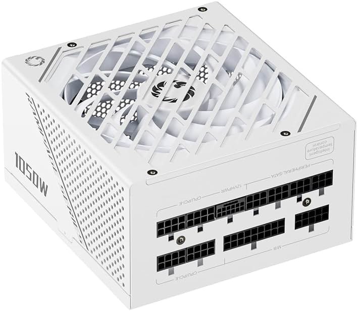 GAMEMAX Rampage Series 1050W PCIe 5.0 80 Plus Platinum Certified Fully Modular Power Supply, 135mm F.D.B Fan, 105°C Japanese Caps, 10 Year Warranty, GX1050, White - Product Image