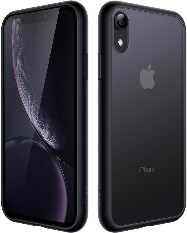 JETech Matte Case for iPhone XR 6.1-Inch, Shockproof Military Grade Drop Protection, Frosted Translucent Back Phone Cover, Anti-Fingerprint (Black) - Product Image