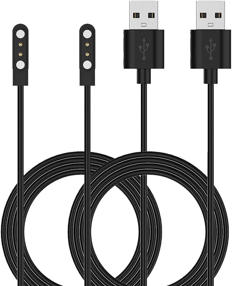 EXMRAT Charger for VeryFitPro Fitpolo Tozo Smartwatch, Magnetic Charging Cable Cord for YAMAY Willful SW021 SW025 Letsfit ID205L ID205U ID205S Wyze 44mm 47mm (2-Pack, 3.3ft/100cm) - Product Image
