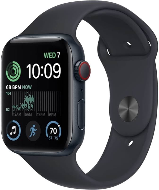 Apple Watch SE (2nd Gen) (GPS + Cellular, 40mm) - Midnight Aluminum Case with Midnight Sport Band, M/L (Renewed) - Product Image