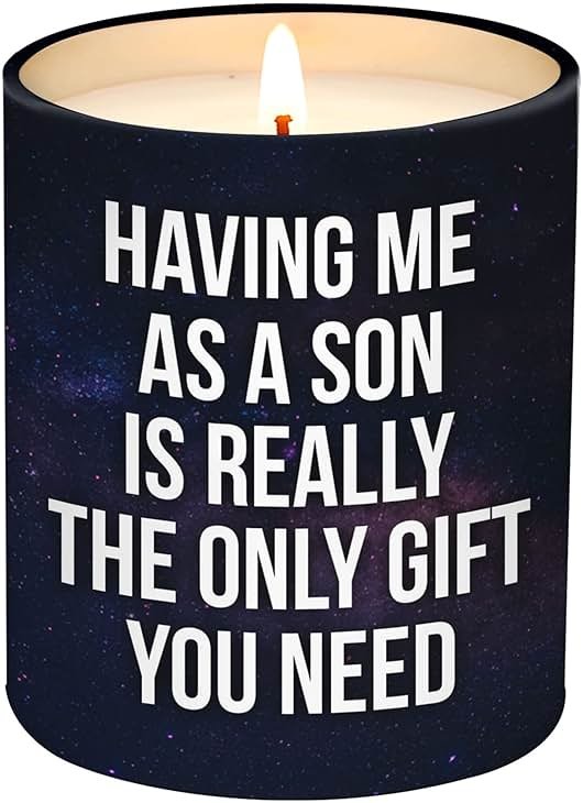 Mothers Day Gifts for Mom from Son - Birthday Gifts for Mom from Son - Moms Birthday Gift Ideas from Son - Mother Gift, Funny Mother Candle, 10 Oz Jar Lemongrass Scent Soy Wax Candle - Product Image