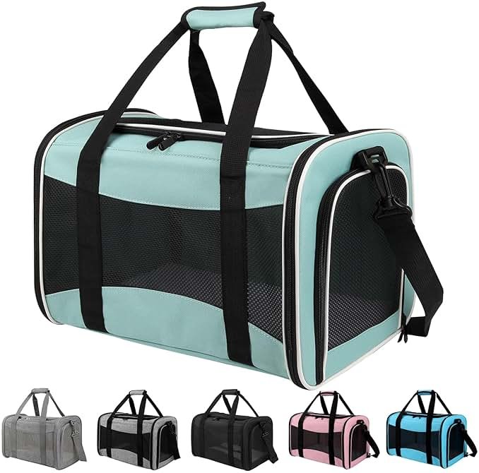 Yipincover, Cat Dog Carriers Soft-Sided, Pet Travel Carrier for Small Cats Dogs Under to15lbs, Soft-Solid Collapsible Carrier,(Medium,Green) - Product Image