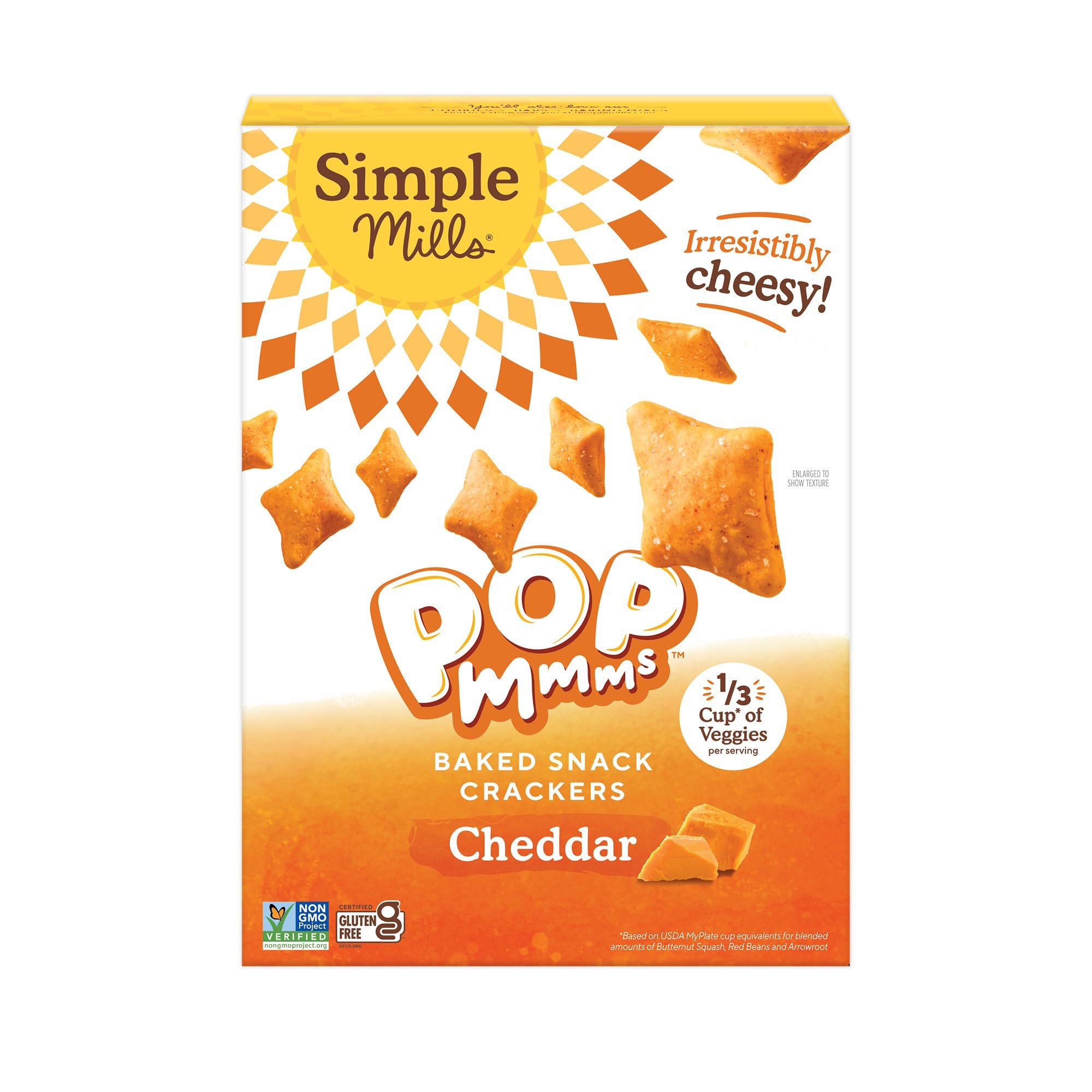 Simple Mills Pop Mmms Cheddar Baked Snack Crackers, Gluten Free, 4 Ounce (Pack of 1) - Product Image