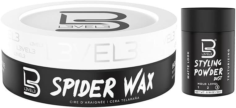L3 Level 3 Spider Wax - Long Lasting and Strong Hold Improve your Hair Volume and Texture - Level Three Hair Wax for Men - Product Image