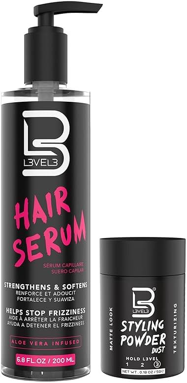 L3 Level 3 Hair Serum - Repairs your Damaged Hair - Softens and Smoothing - Level Three Hair Smoothing Serum - Reduces Frizziness (Sample Powder Included) - Product Image
