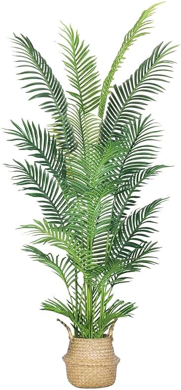 HAIHONG 6FT Artificial Palm Tree,Faux Areca Palm Plant with Real Touch Leaves and Adjustable Branches,Fake Tropical Palm Tree for Home Office Indoor Outdoor Modern Decoration - Product Image