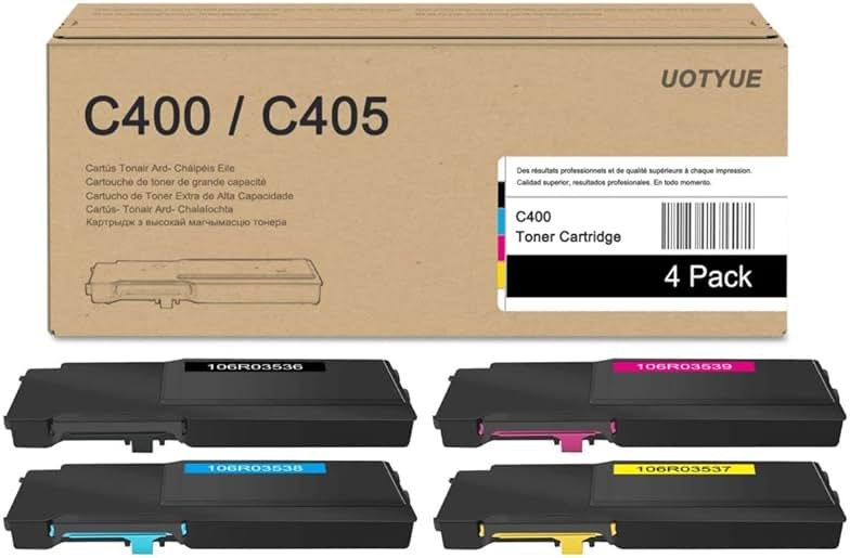 VersaLink C400/C405 High Capacity Toner Cartridge (4 Pack, 1BK/1C/1M/1Y) - 106R03536 106R03538 106R03539 106R03537 Toner Replacement for Xerox VersaLink C400 C400D C400DN C405 C405DN Printer - Product Image