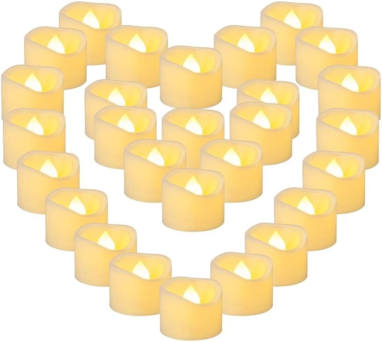 Yakpo 36 Pack 1.5" x 1.2" Tea Light Candles Battery Operated, Flameless Flickering LED Tealight Fake Votive Candles, Outdoor Flicker Electric tealights Bulk for Wedding Halloween Christmas Decorations - Product Image