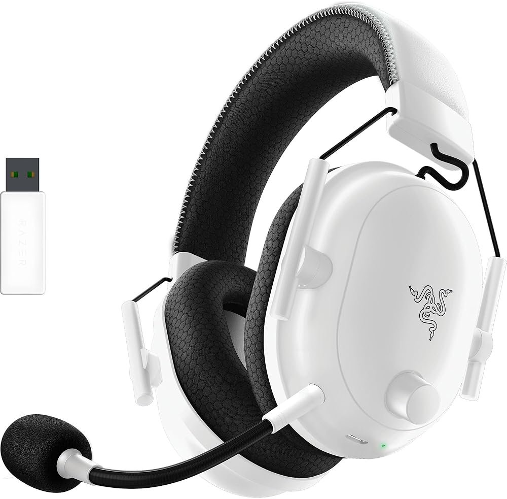Razer BlackShark V2 Pro Wireless Gaming Headset: Super Wideband Mic - Pro Tuned FPS Profiles - 50mm Drivers - Plush Noise Isolating Earcups - 70 Hr Battery - Bluetooth - for PC, PS5, Switch 2 - White - Product Image