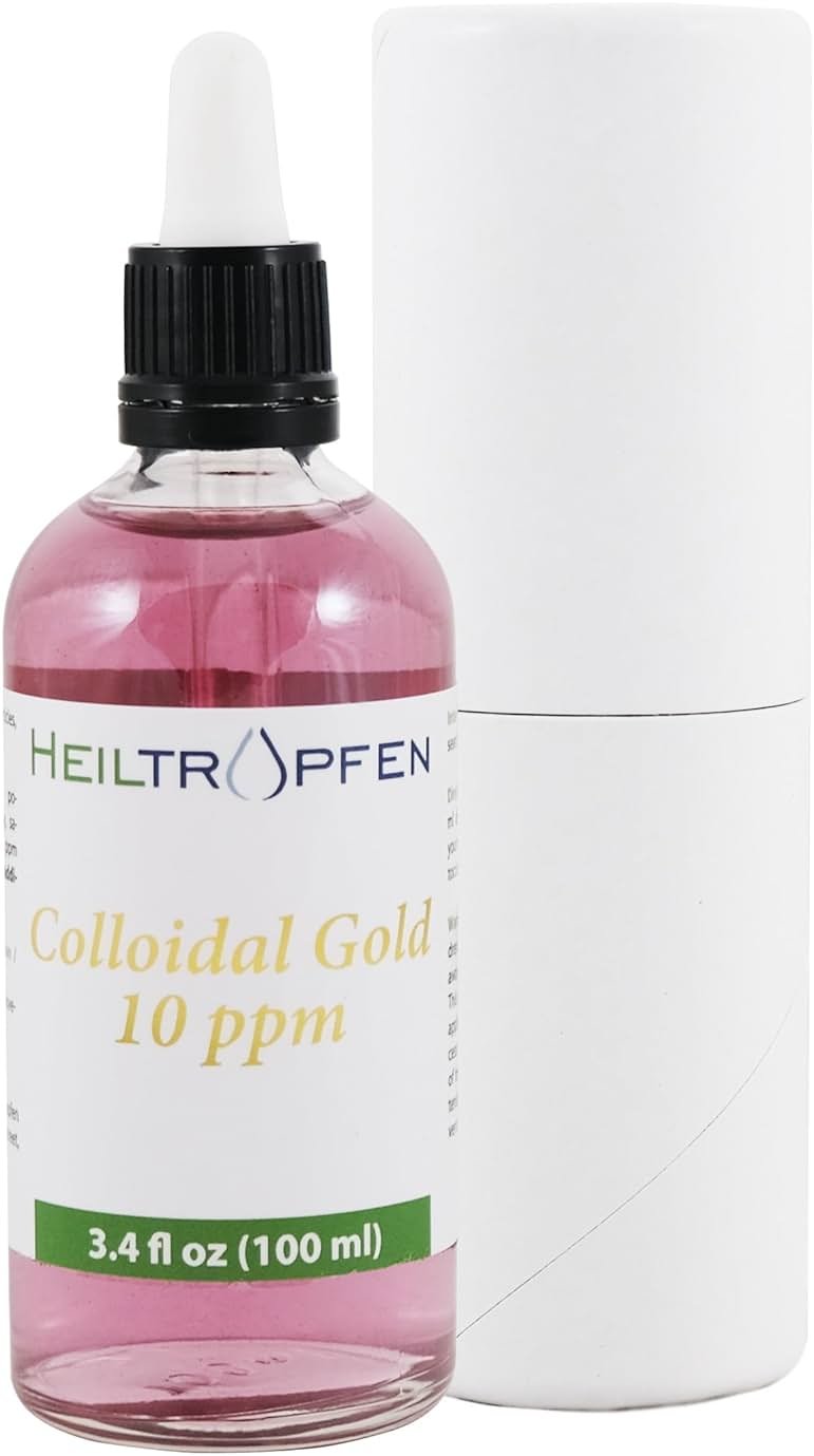 Colloidal Gold | 10 ppm | 3.4 Fl Oz - 100 ml | Third-Party Tested | Heiltropfen® - Product Image