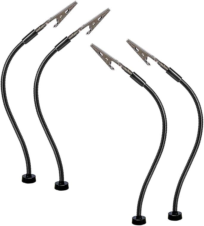 4 Pack Magnetic Helping Hands Soldering,Flexible Gooseneck Metal Arms for Automobile Electronics Soldering jewelry, Painting Art Crafts Hobby with Adjustable Alligator Clips - Product Image