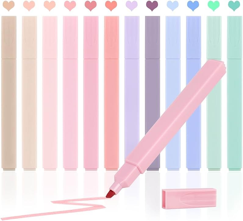 Utron 12pcs Bible Highlighters, Pastel Highlighter Set, No Bleed Bible Highlighters (12 Color) - Product Image
