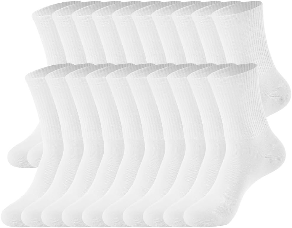 J-BOX 10/8 Pairs Women Cotton Crew Socks - Soft Comfort Dress Socks for Business & Casual, Above Ankle Wear, size 6-11 - Product Image