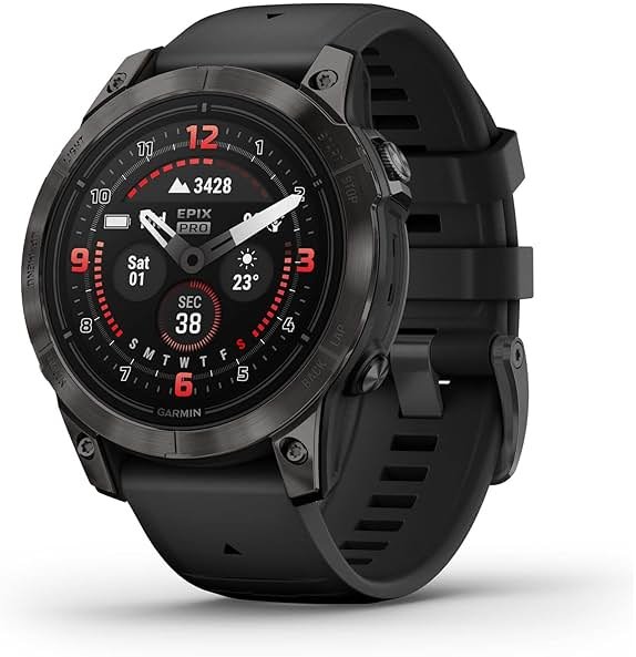 Garmin epix Pro (Gen 2) Sapphire Edition, 47mm, High Performance Smartwatch, Advanced Training Technology, Built-in Flashlight, Black - Product Image