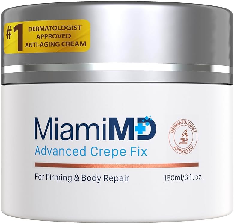 Miami MD Advanced Crepe Fix - Anti Aging Tightening & Firming Cream for Women - Facial and Neck Crepe Erase Cream – Crepey Skin Moisturizer for Softens and Nourishes the Skin for All Types - 6 fl oz - Product Image