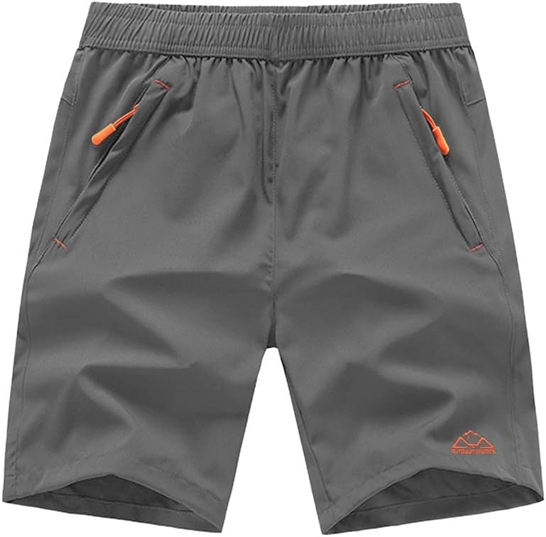 TBMPOY Men's Hiking Shorts Quick Dry Athletic Gym Workout Short with Zipper Pockets - Product Image