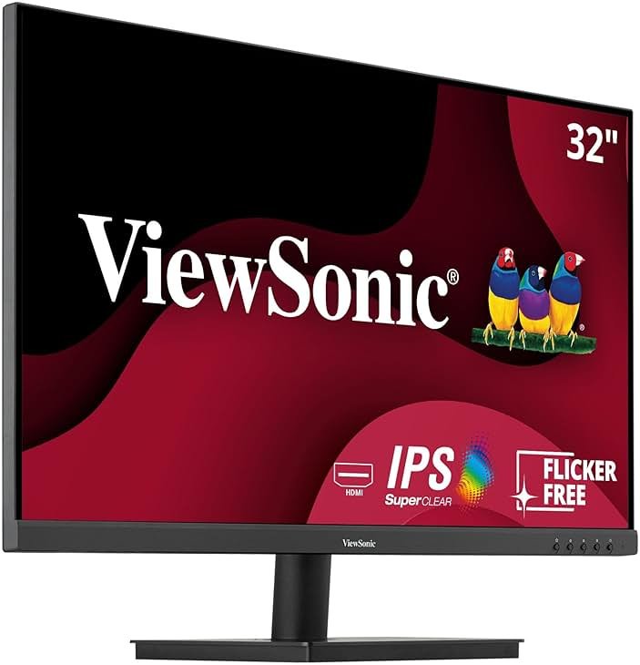 ViewSonic 32 Inch FHD 1080p IPS Computer Monitor, 75Hz Frameless Desktop Monitor with Built-in Speakers, Flicker-Free, Front Controls, HDMI and VGA for Home Office Productivity - Product Image
