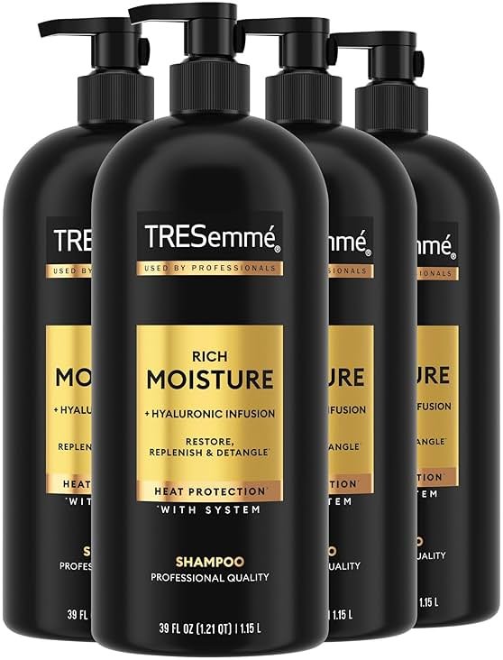 TRESemmé Rich Moisture Hydrating Shampoo with Pump 4 Count for Dry Hair Formulated With Pro Style Technology 39 Fl Oz - Product Image