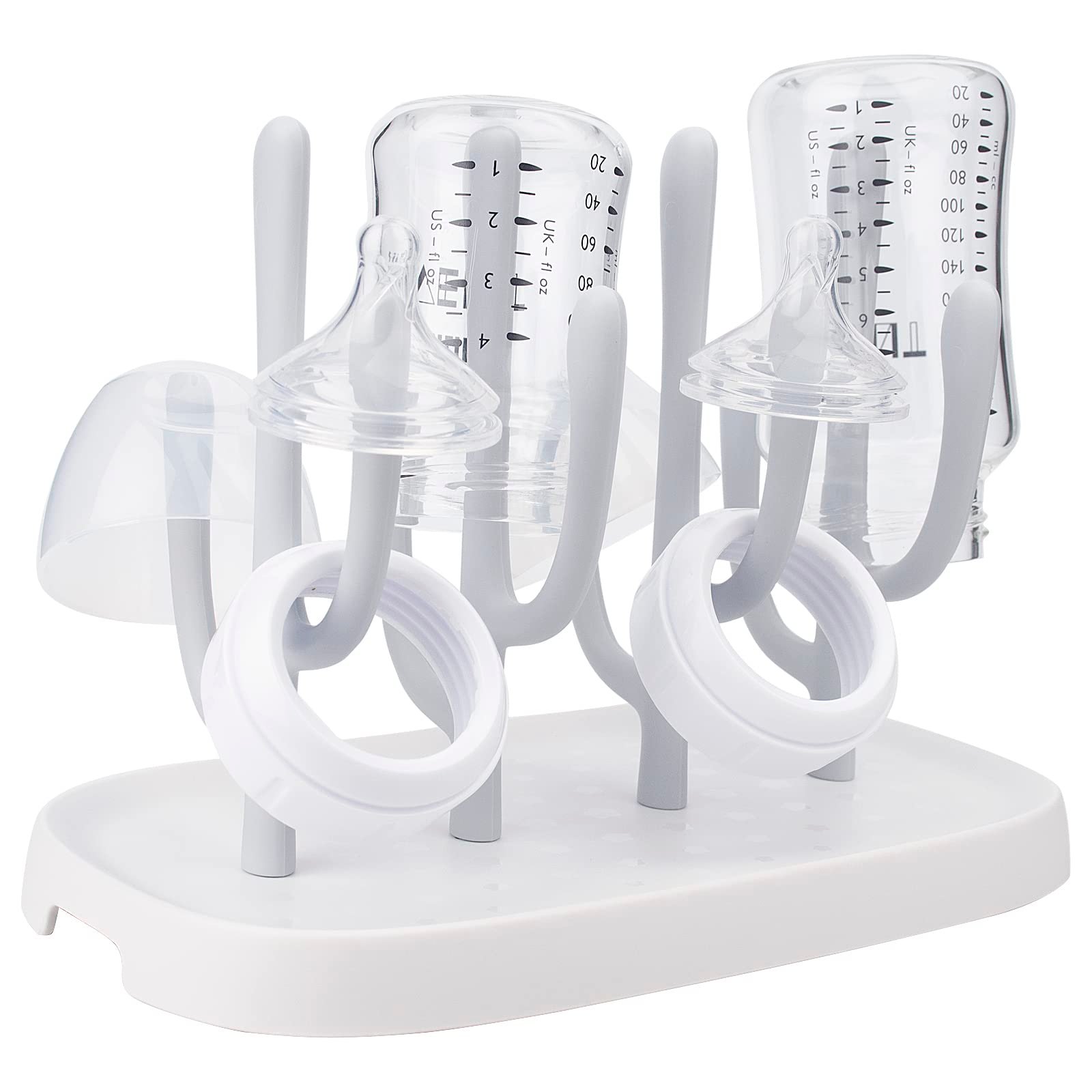 Baby Bottle Drying Rack, Space Saving Bottle Dryer Holder for Bottles, Nipples, Pump Parts, Cups - Product Image
