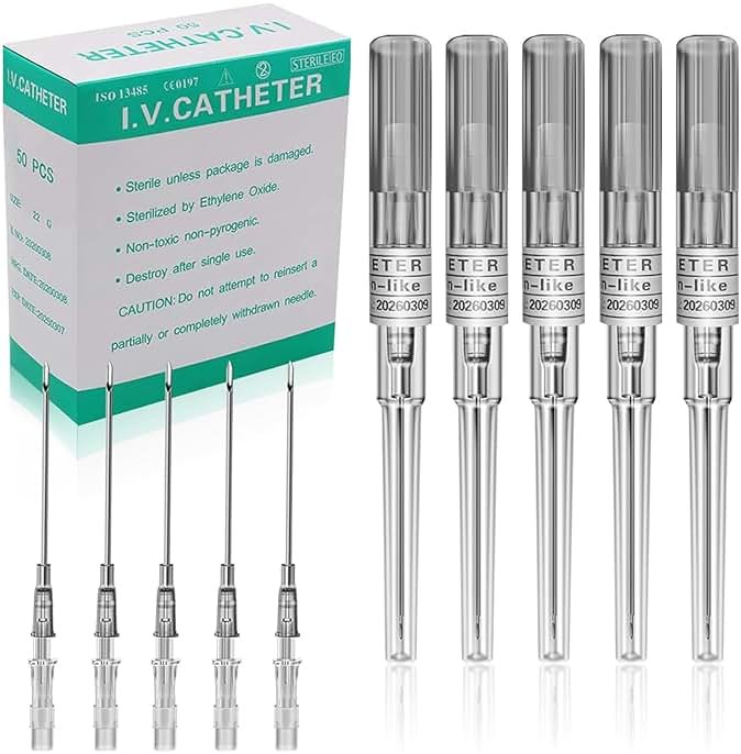 Juder 16G Catheter Piercing Needles - 50Pcs Kit for Ear, Nose, Lip, Tongue, Belly & Cartilage Piercing - Product Image