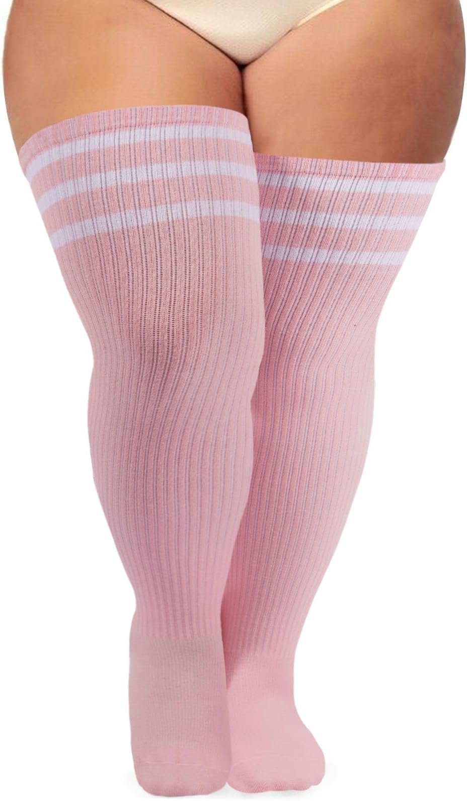 Ancrina Plus Size Thigh High Socks for Women Thick Thighs Cotton Knit Extra Long Over the Knee Leg Warmer - Product Image