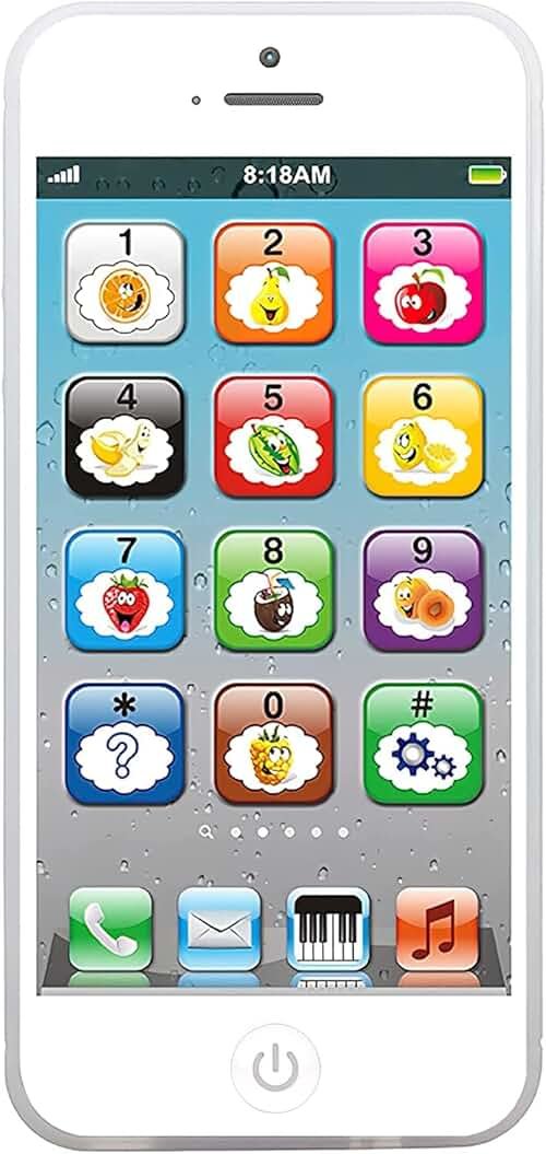 Wolmund Toy Learning Play Cell Phone with 8 Functions and Dazzling Lights Interactive Toy for Toddler Baby Kids Boys Girls - Product Image