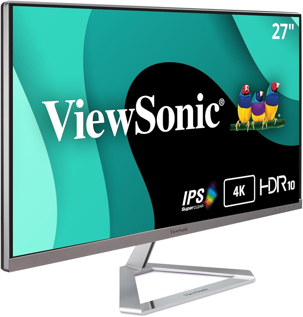 ViewSonic VX2776-4K-MHDU 27 Inch 4K Monitor, IPS with 65W USB-C and HDR10 for Ultimate Home and Office Entertainment, Ultra-Thin Bezels, DisplayPort for Daisy Chain, and HDMI Inputs - Product Image