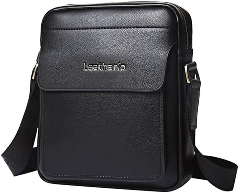 Leathario Crossbody Bag For Men Vegan Leather Shoulder Messenger Purse Sling Satchel Bag For Work Business Travel | Vegan Leather - Product Image